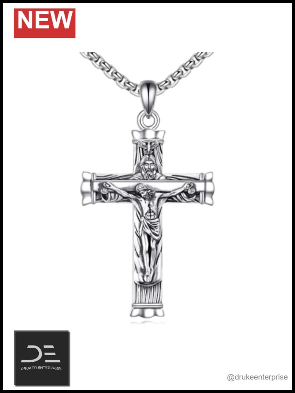 Sterling Silver Cross Necklace Religious Christian Pendant Jewelry Gift for
